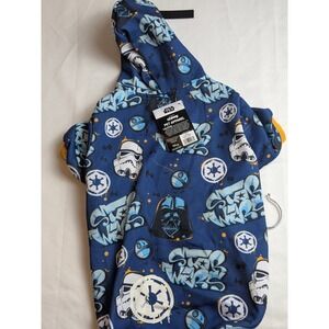 Chewy Star Wars Darth Vader Stormtrooper Dog Hoodie Pet Apparel Blue Yellow  L